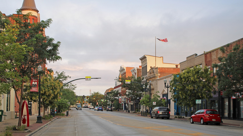 Downtown Lancaster, Ohio, in the early morning