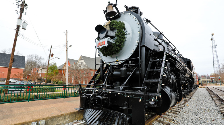 Frisco steam locomotive near the town square