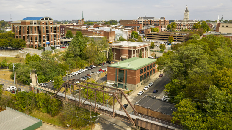 Aerial shot of Clarksville, TN.