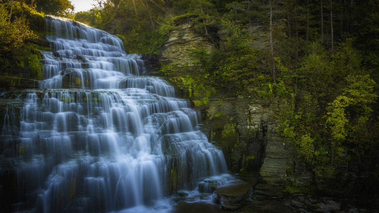 Sunrise over Hector Falls in New York