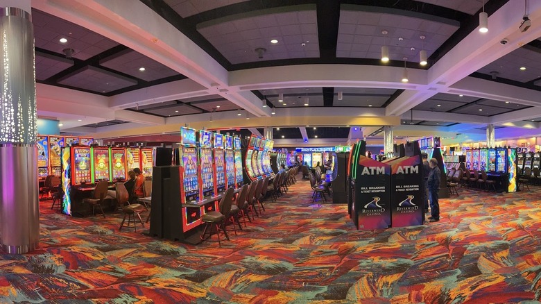 Interior and some slots at the Riverwind Casino