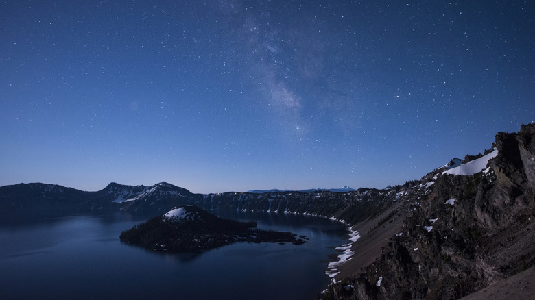 Crater Lake at night