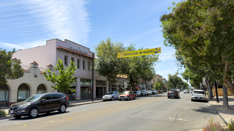 A glimpse at downtown's historic shopping district in Woodland, California