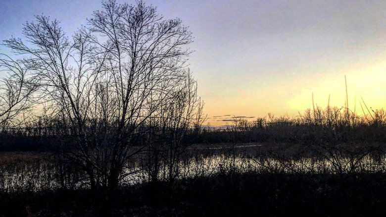 Sunset over water in Cottleville, MO