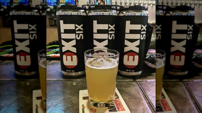 Craft beer from exit 6 brewery with branded cans