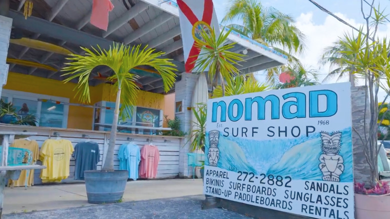 Entrance of Nomad Surf Shop in Briny Breezes, Florida