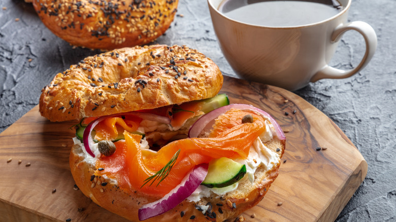 Bagel and coffee