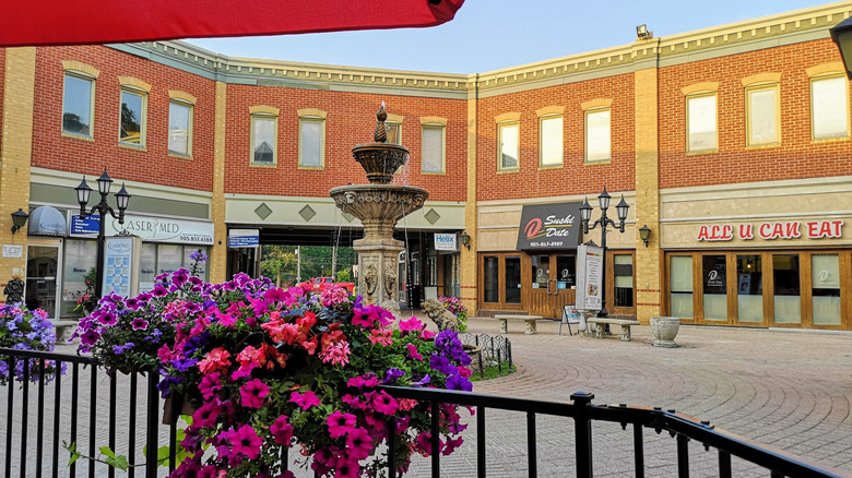 Restaurant courtyard in historic village of Bolton, Ontario, Canada
