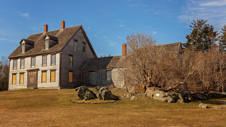 The Olson House on a dry field in Cushing, Maine