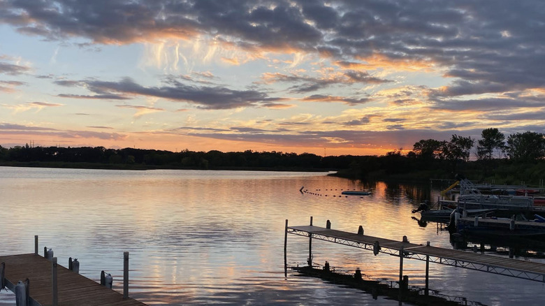 Sunset on Swan Lake