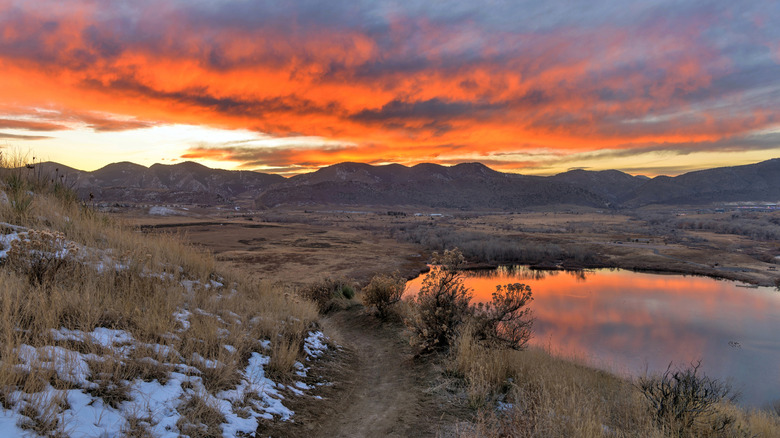 Sunset at Bear Creek Lake Park in Lakewood, Colorado