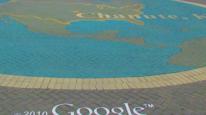A mural dedicated to Chanute's time as the center of Google Earth