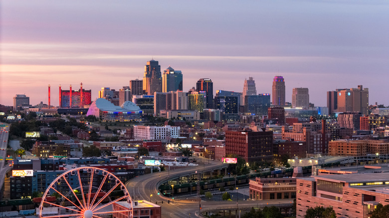 Aerial view of Kansas City skyline
