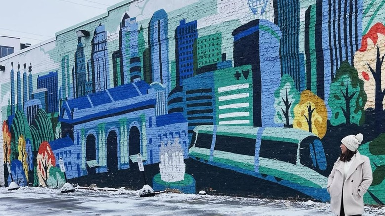 A mural on Crossroads Arts District