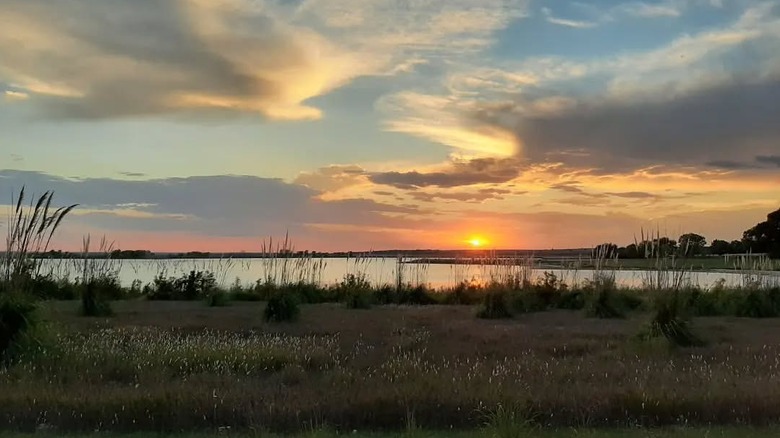 Cedar Bluff Reservoir at sunset