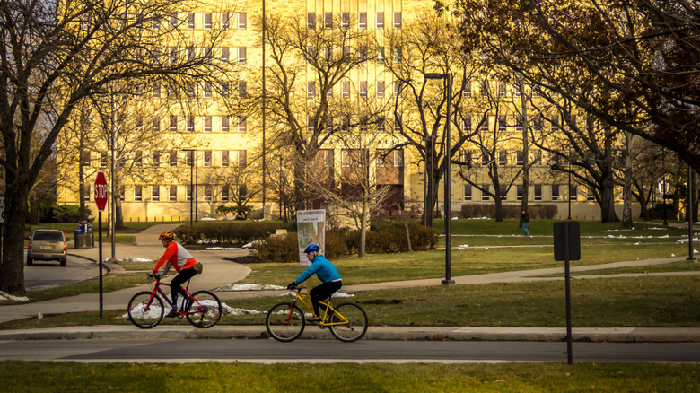 bicyclists in Lawrence, Kansas