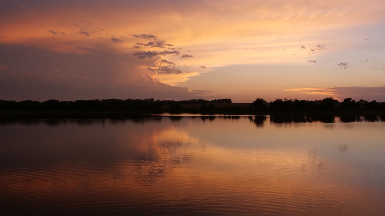 The sunset over Herington Reservoir.