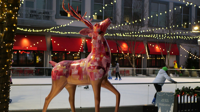 Ice skating and reindeer at Park Place, Kansas
