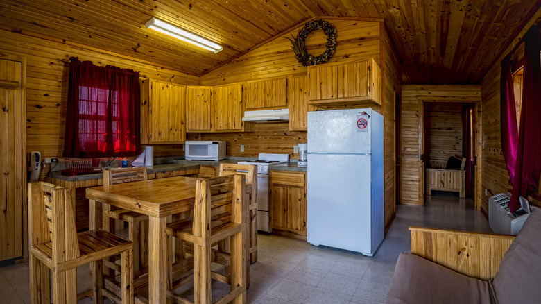 Kitchen in lodge in Glen Elder, Kansas