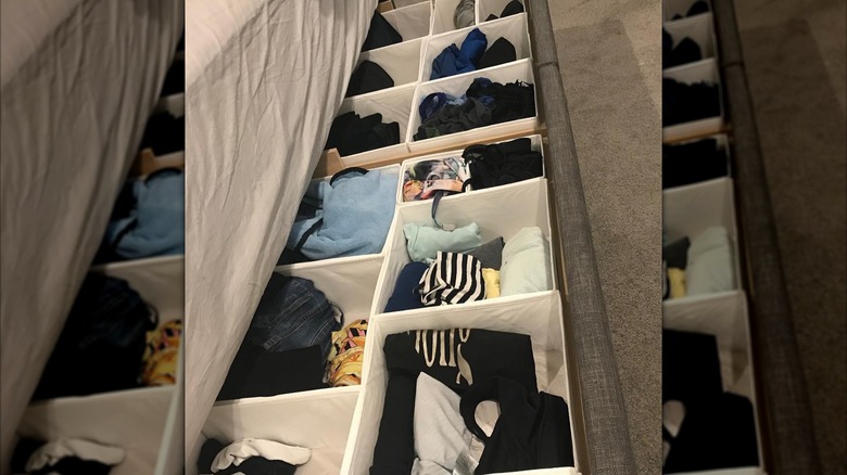 Drawer organized with IKEA Skubb Box Set in white