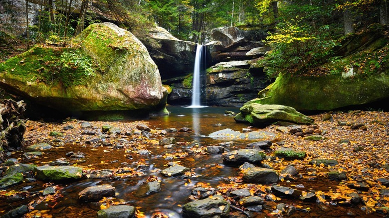 Flat Lick Falls near McKee, Kentucky, in autumn