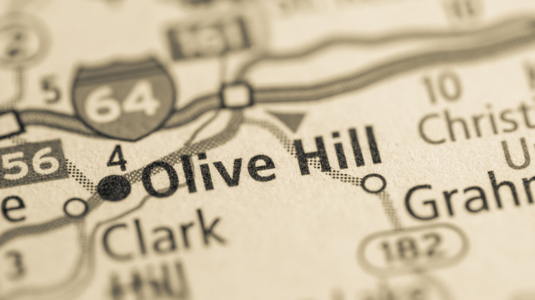 A map point of Olive Hill