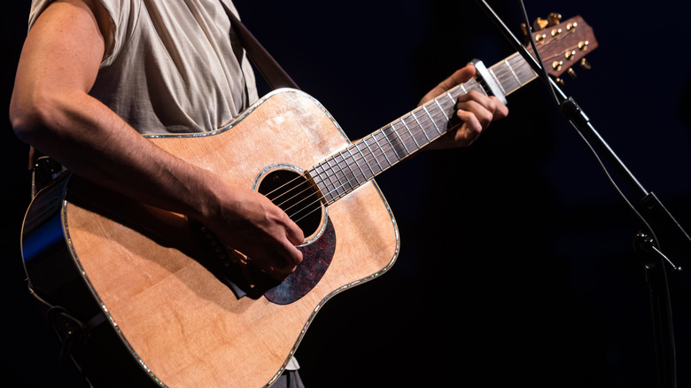 Guitarist performing onstage