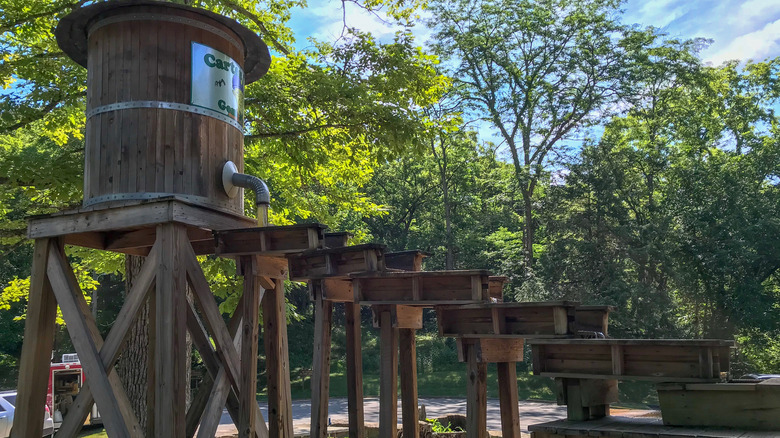 A gem mining wooden reservoir at Carter Caves State Resort Park