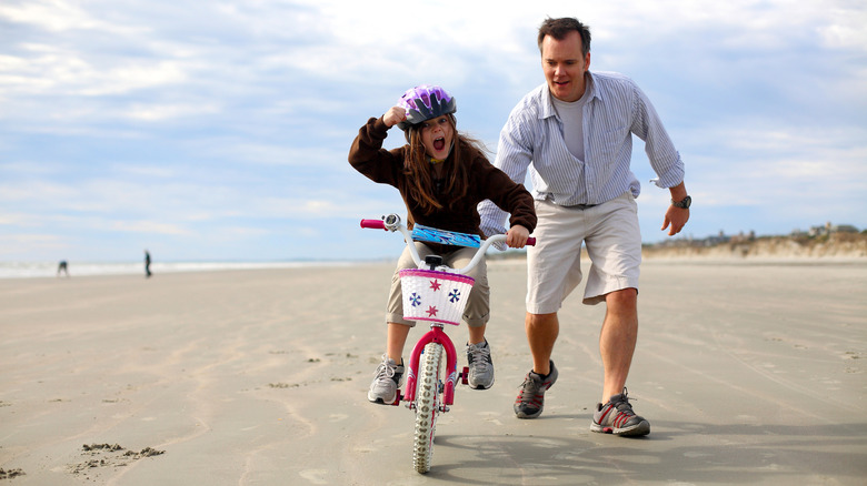 Girl riding a bike