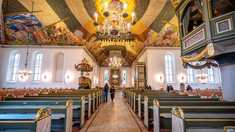 Interior of the Oslo Cathedral where the King's funeral will take place