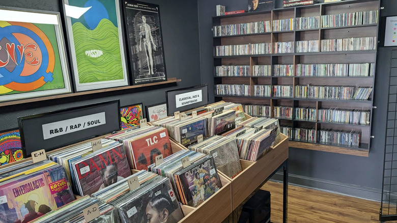 The interior of Hi-Fi & Fly, a vinyl store in Farragut, Tennessee