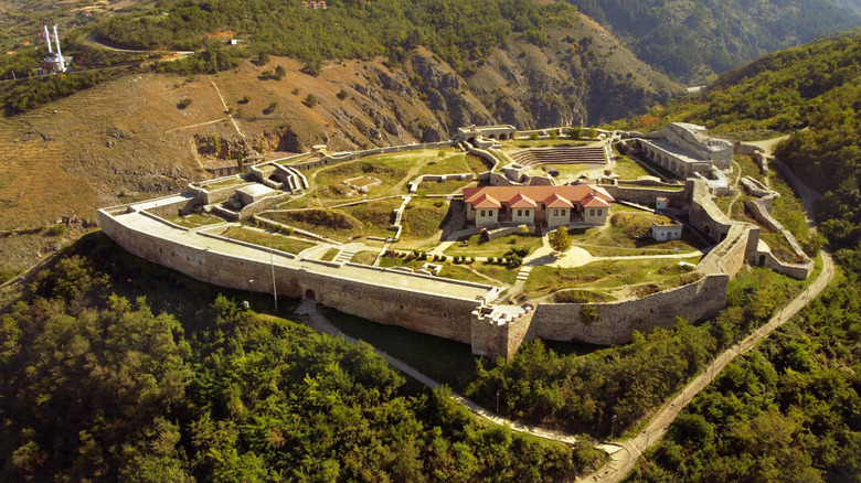 Prizren Fortress, is a hilltop fortification in Prizren in Kosovo. It overlooks the Prizren River which flows through Prizren, which developed around the fortress.