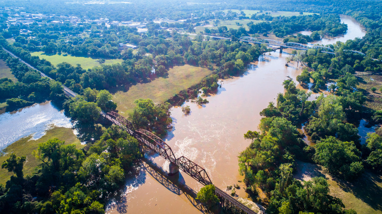 A view of the Colorado River at La Grange, Texas