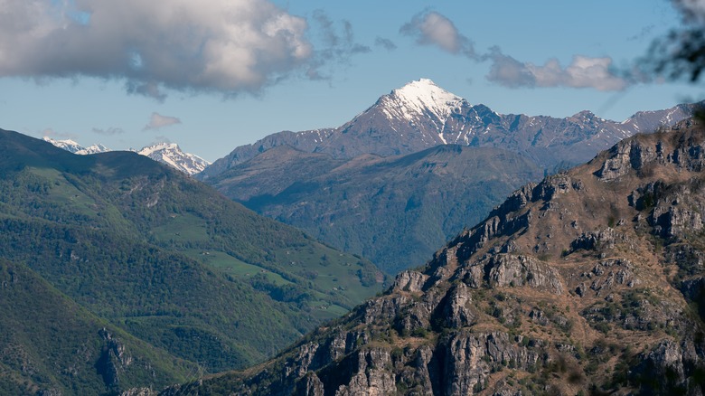 Snow on the top of Monte Legnone, the highest peak around Lake Como