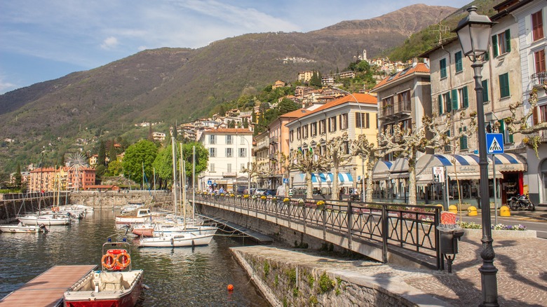 The waterfront of Bellano town on the Sentiero del Viandante
