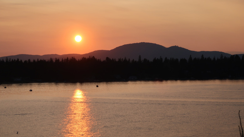 Sunset over Hayden Lake in Idaho