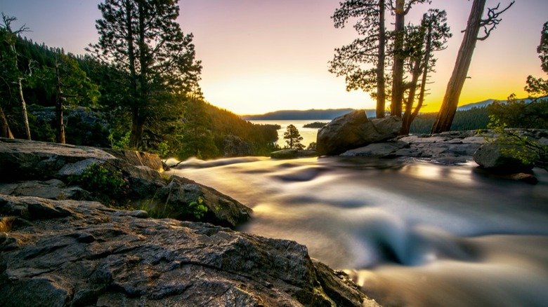 Sunset over Emerald Bay Lake Tahoe
