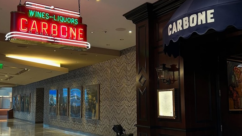 The entrance to Carbone Las Vegas