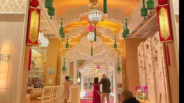 The luxurious interior of Wing Lei Restaurant in Las Vegas