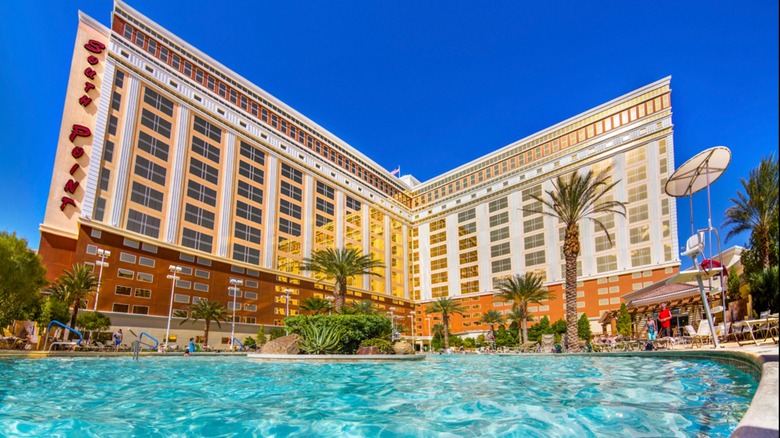 View of the South Point Hotel Casino & Spa from the pool