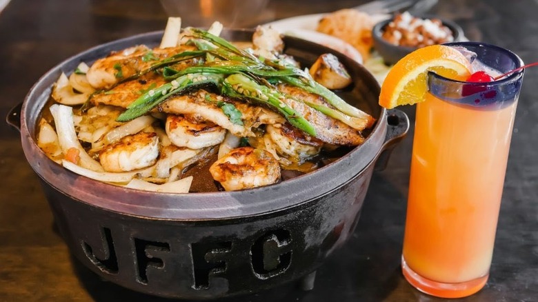 Mexican food and drink at Juan's Flaming Fajitas on Water Street in Las Vegas