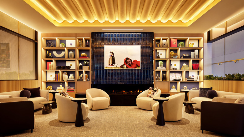 Luxury seating at the Chase Sapphire Lounge by The Club at Harry Reid International Airport in Las Vegas