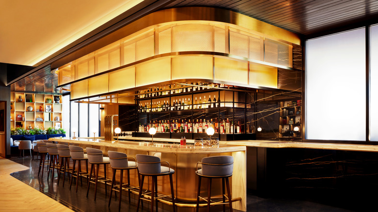 The bar at the Chase Sapphire Lounge by The Club at the Harry Reid International Airport in Las Vegas