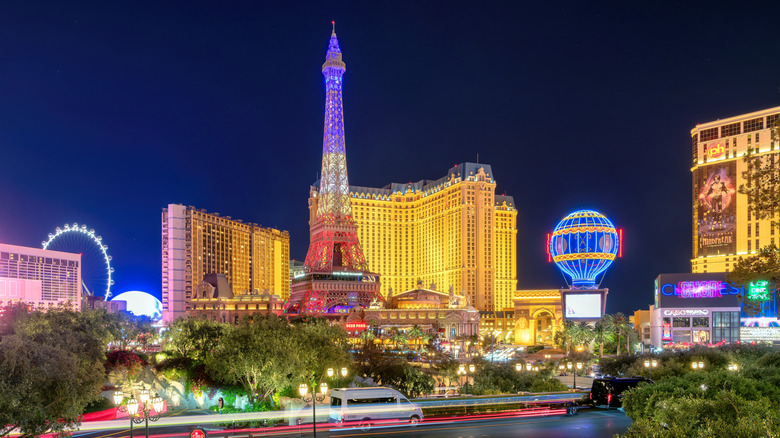 Las Vegas Strip lit up at night