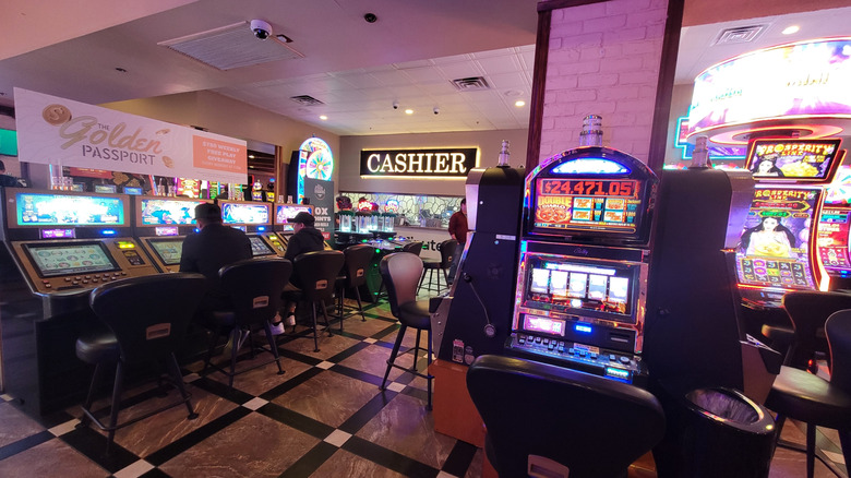 Interior of Ellis Island Casino floor with slot machines