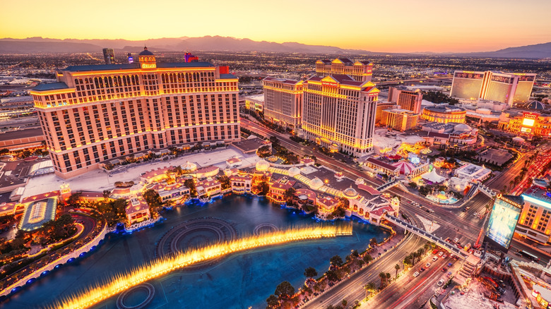 An overview shot of Las Vegas Strip