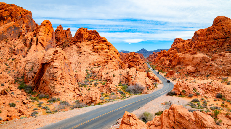 A road winding through Red Rock Canyon Vegas