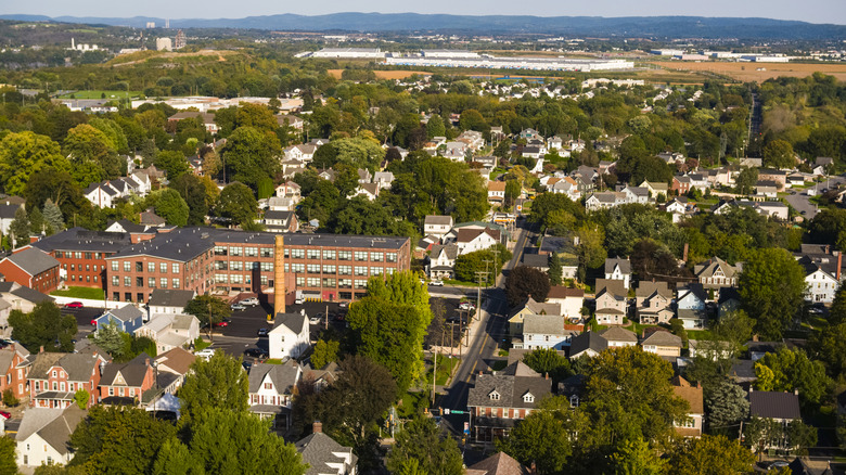 Aerial view of Nazareth, Pennsylvania