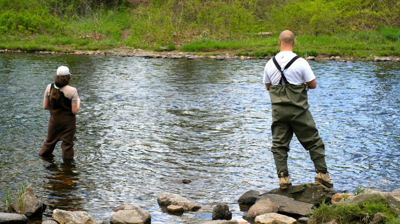 Anglers on the Farmington River in Connecticut