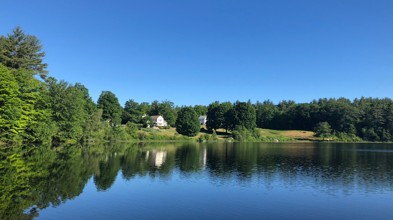 A lake in Hancock, New Hampshire on a clear day